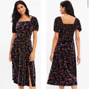 Floral Velvet Midi Dress